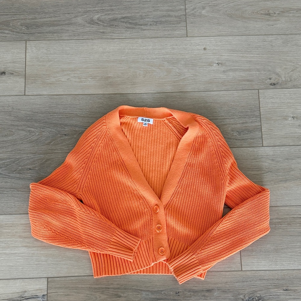525 America Vibrant Orange Cardigan